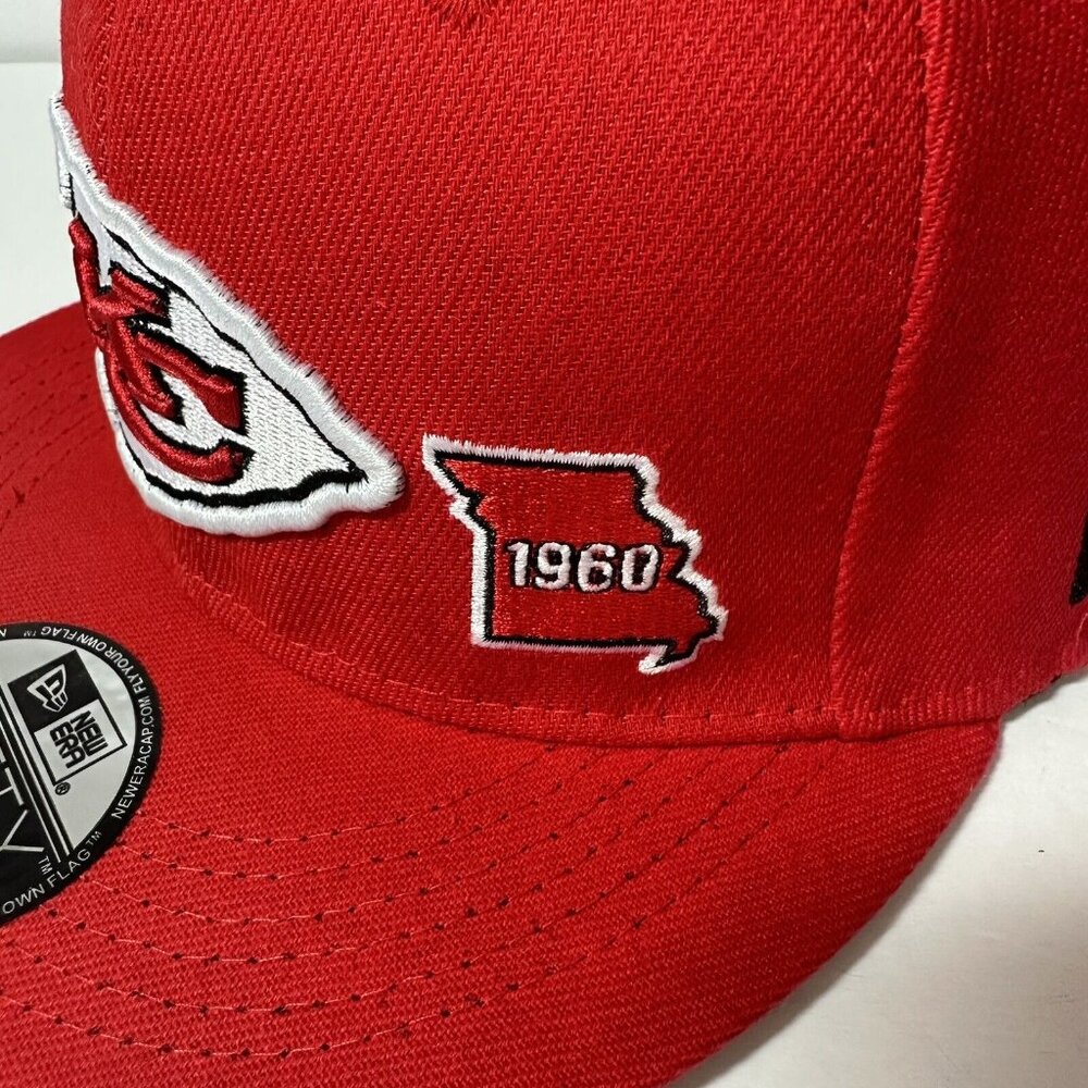 New Era Kansas City Chiefs NFL 9FIFTY Embroidered Hat and Brim Snapback Cap NWT - Picture 5 of 9